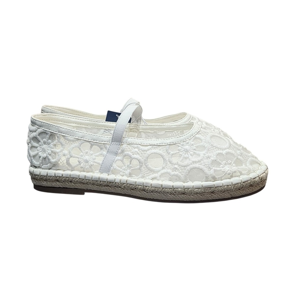 Universal Thread Celia Floral‎ Lace Mary Jane Espadrille Flat Shoes Memory Foam - Picture 3 of 7